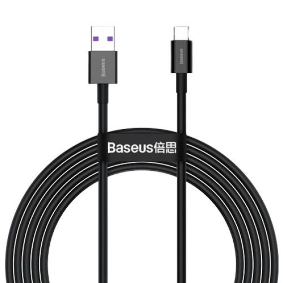 Кабель Baseus Superior USB 2.0 to Type-C 66W 2M Чорний (CATYS-A01)