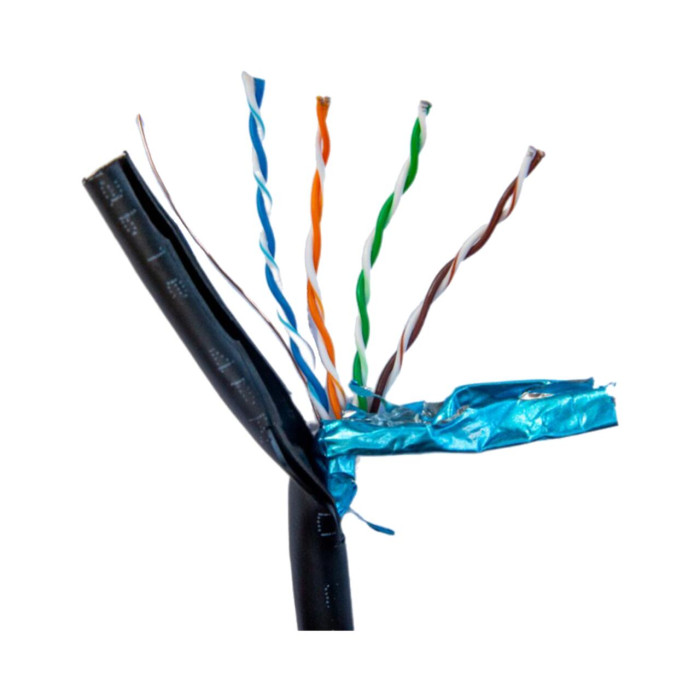 Кабель мережевий кручена пара для наружн.робіт Gear САТ.5E FTP-CU-4Px2x0.51 Copper-double jacket PVC+PE