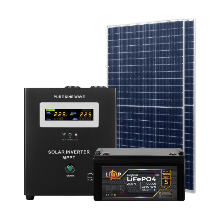 Комплект СЕС 1kW АКБ 1.2kWh (літій)100 Ah Преміум