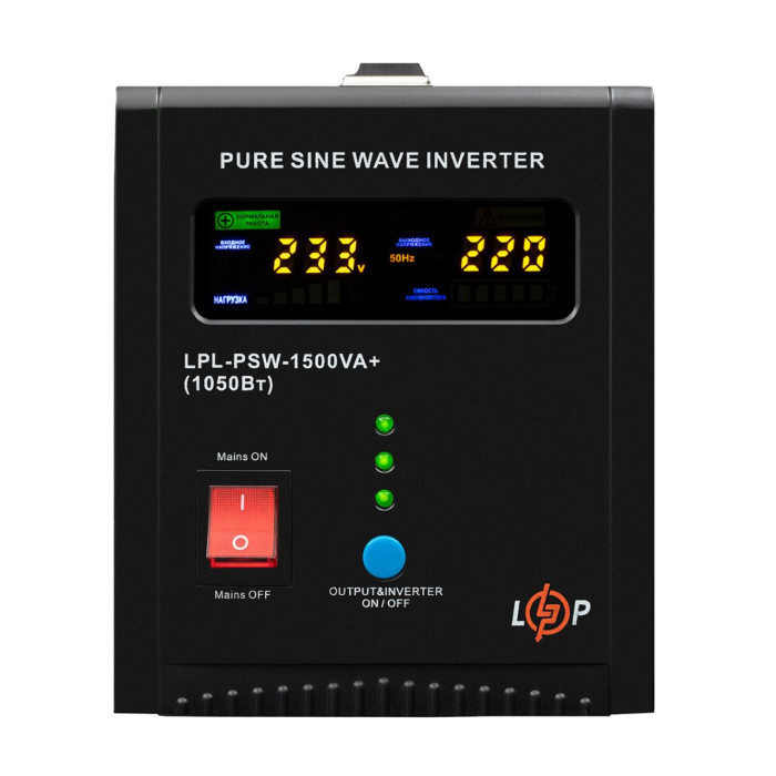 ДБЖ LP LPL-PSW-1500VA+ (1050Вт) 10A/20A з правильною синусоїдою 24V