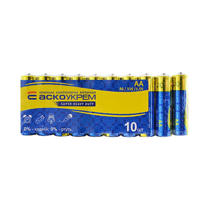 Батарейка сольова AА.R6.SP10 (shrink 10)