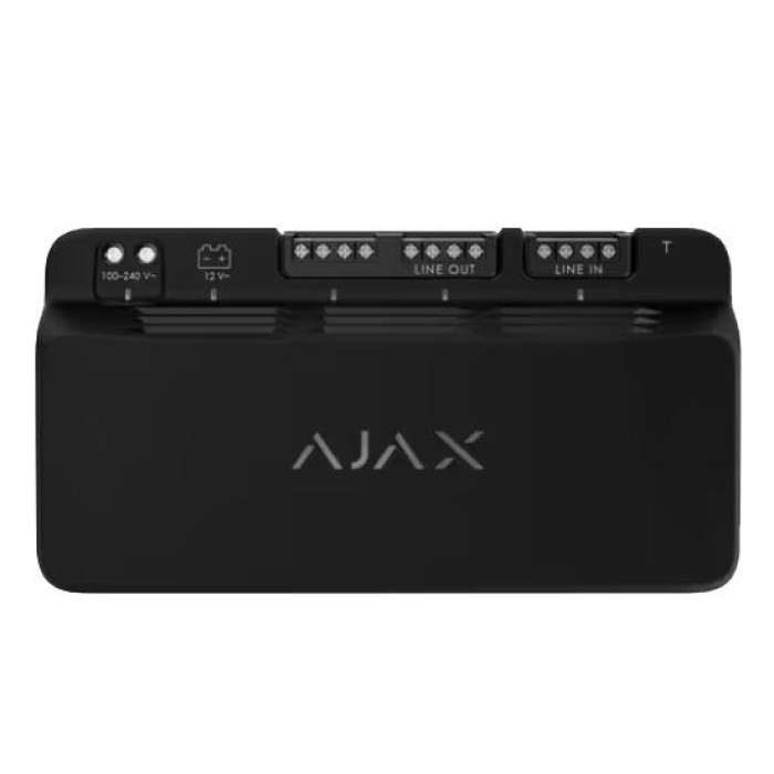 Модуль для додаткового живлення пристроїв AJAX LineSupply (45 W) Fibra black