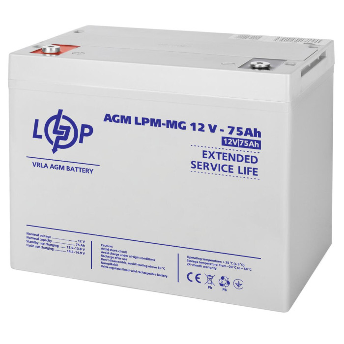 Акумулятор мультигелевий LPM-MG 12V - 75 Ah
