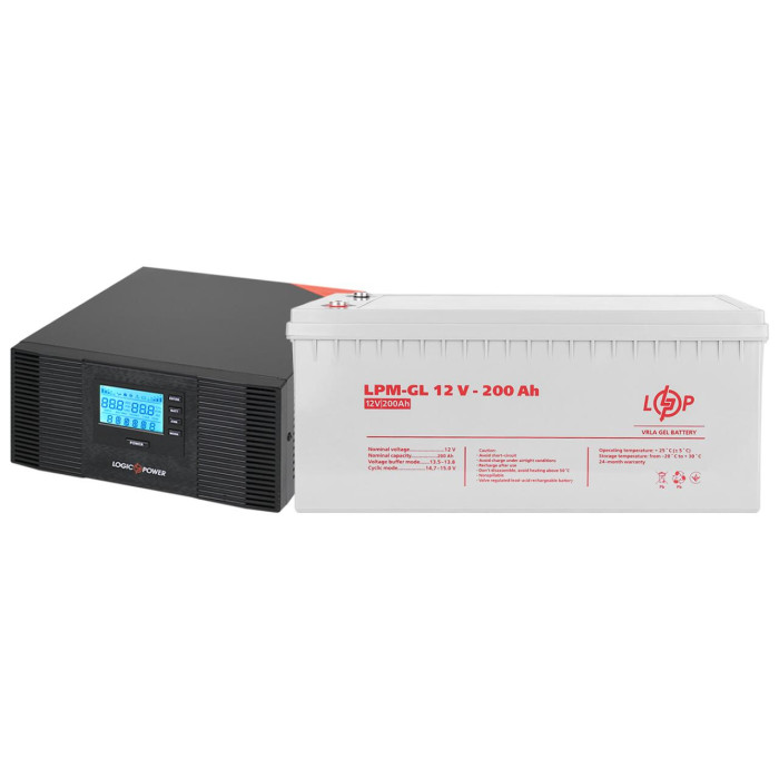 Комплект резервного живлення LP (LogicPower) ДБЖ + гелева батарея (UPS B1500 + АКБ GL 2400W)