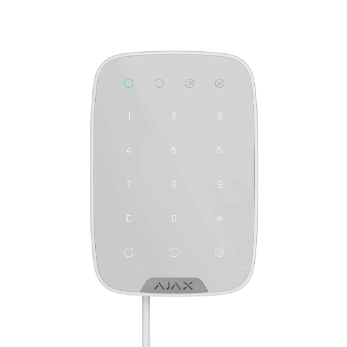 Дротова сенсорна клавіатура AJAX KeyPad Fibra (white)