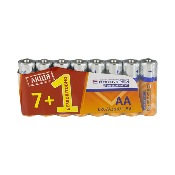 Батарейка лужна AА.LR6 (shrink 7+1)