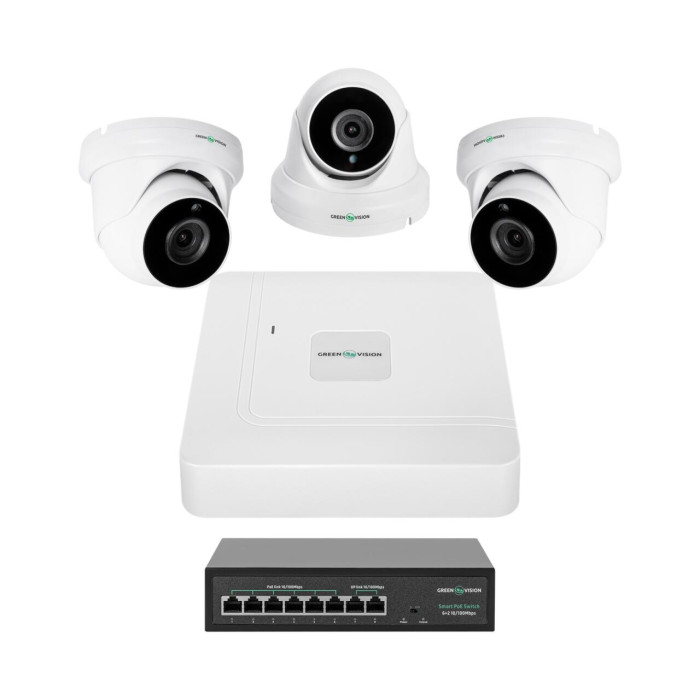 Комплект відеоспостереження на 3 камери GV-IP-K-W81/03 5MP