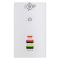 Мережевий фільтр (подовжувач) LP (5x230V-2500W, 1xUSB-38W/PD/QC3.0, 1xType-C 20W, 1xUSB 18W)