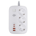 Мережевий фільтр (подовжувач) LP F65WG4 (3x230V-3520W, 2xUSB-60W, 2xType-C 65W QC/PD)