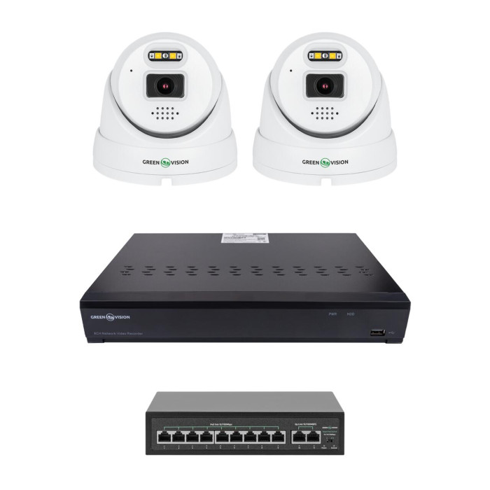 Комплект відеоспостереження на 2 камери GV-IP-K-W101/2 5MP (Ultra AI)
