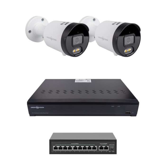 Комплект відеоспостереження на 2 камери GV-IP-K-W102/2 4MP (Ultra AI)