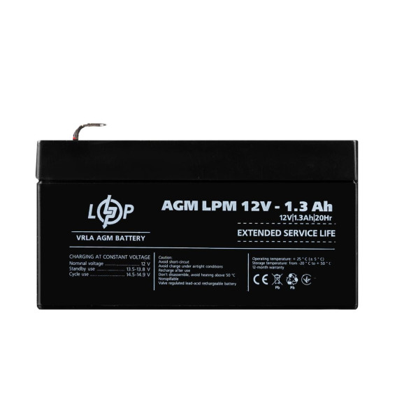 Розпродаж Акумулятор AGM LPM 12V - 1.3 Ah