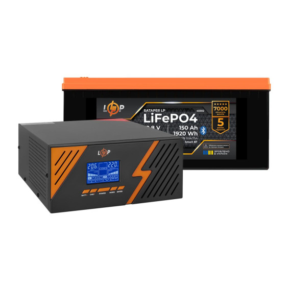 Комплект резервного живлення LogicPower ДБЖ 1050W + літієва (LiFePO4) батарея 1920 Wh