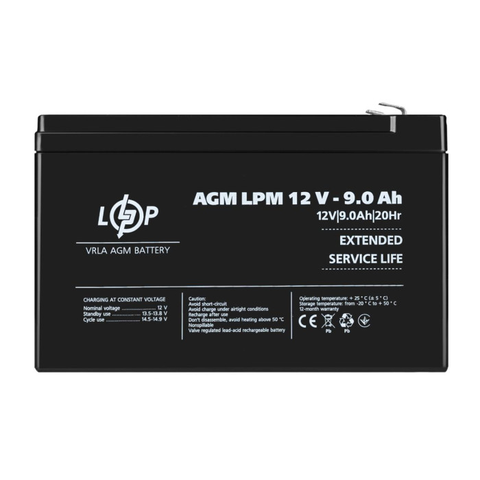 Акумулятор AGM LPM 12V - 9 Ah Уцінка 04.2025