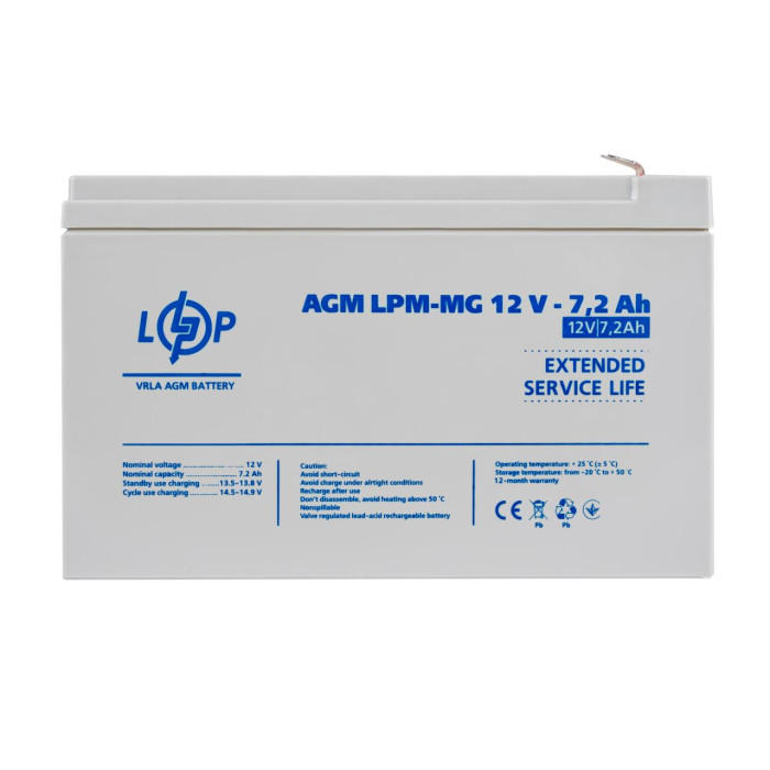 Акумулятор мультигелевий LPM-MG 12V - 7.2 Ah Уцінка 10.2024