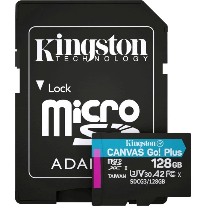 Карта пам’яті Kingston microSDXC 128 Гб U3 V30 A2 (SDCG3/128GBSP)