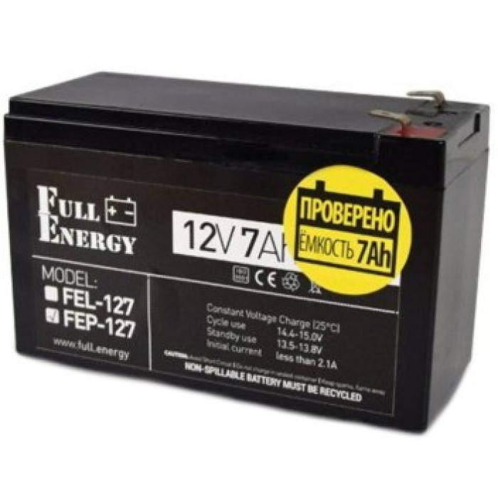 Свинцево-кислотна акумуляторна батарея Full Energy FEP-127 7А•г 12В
