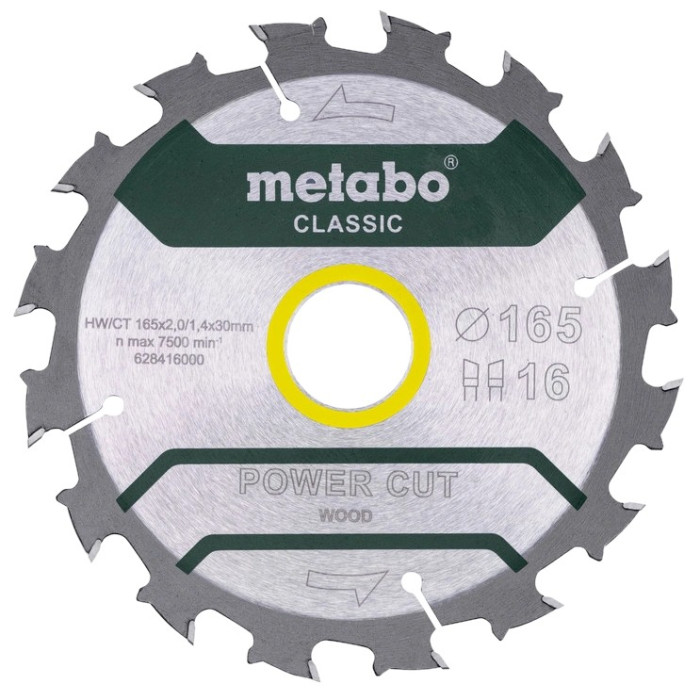 Пильний диск 165x30, Z16 WZ 5° /B Metabo 