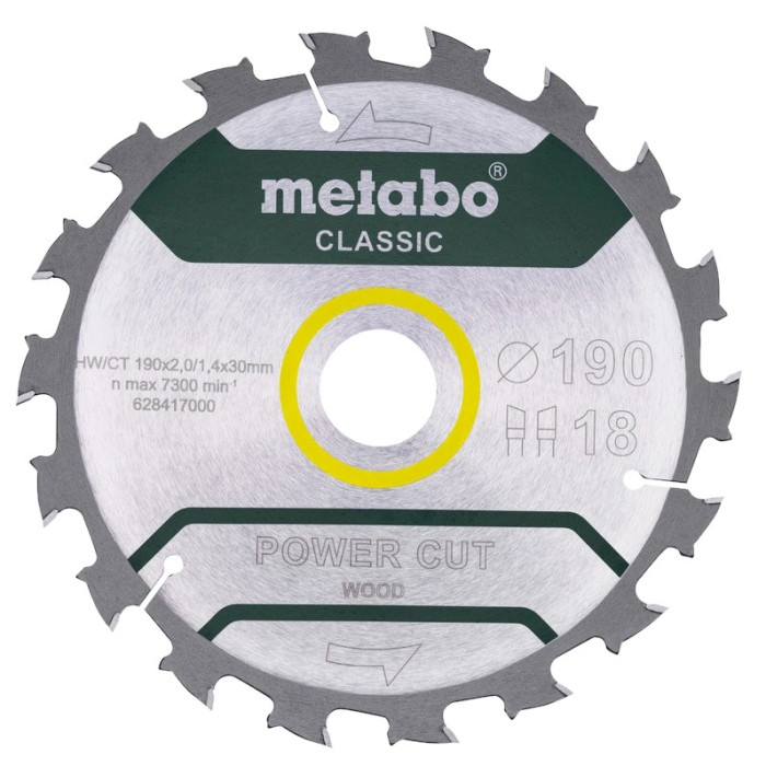 Пильний диск 190x30, Z18 WZ 5° /B Metabo 