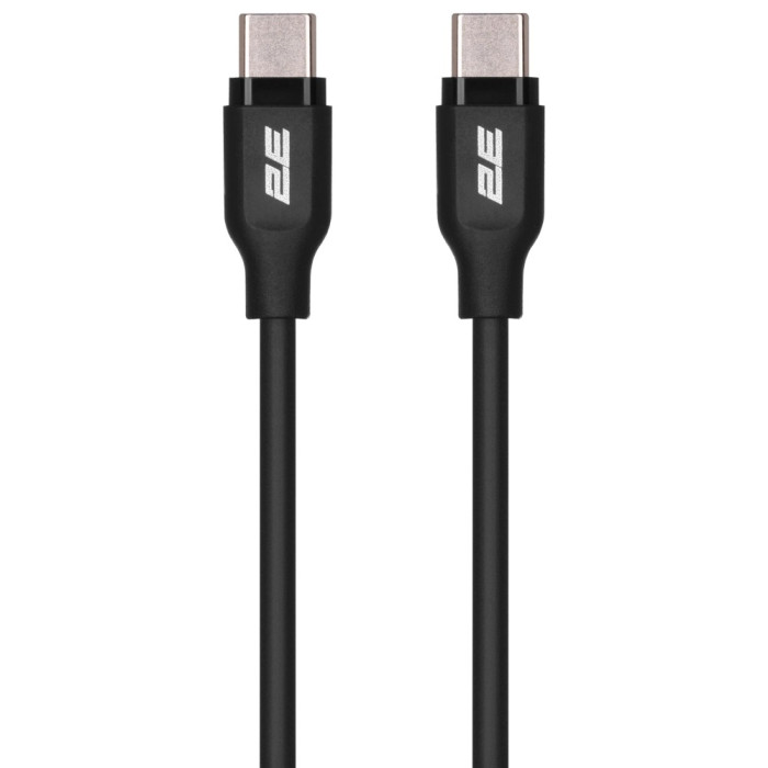 Кабель заряджання/синхронізації 1м 60Вт чорний 2E Type-C Glow USB-C > USB-C