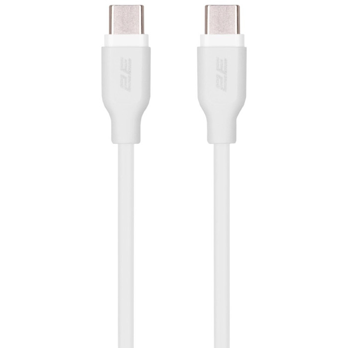 Кабель заряджання/синхронізації 1м 60Вт білий 2E Type-C Glow USB-C > USB-C