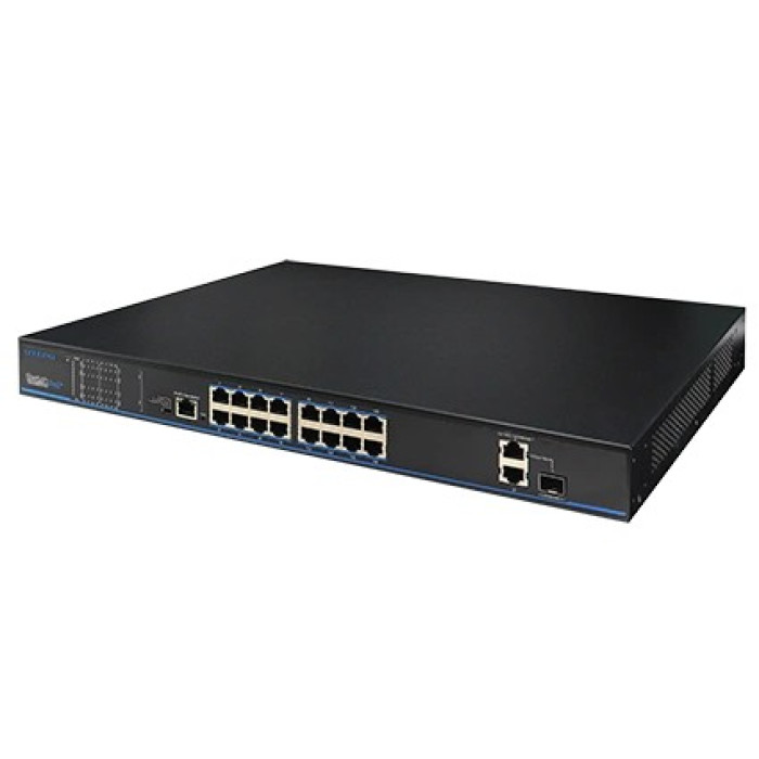 16 портів 10/100 Мбіт/с PoE+ 2 порти Gigabit RJ-45 (1 порт комбінований SFP) UTEPO UTP3218TS-PSB