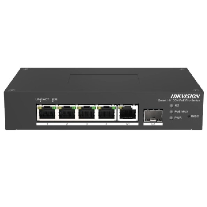Комутатор 6 портів керований Hikvision DS-3T1306P-SI/HS PoE