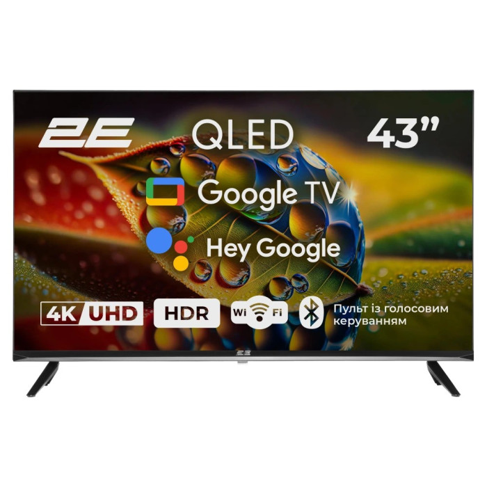 Телевізор 2E 43A77Q 43” дюйма 3840x2160 QLED Google TV