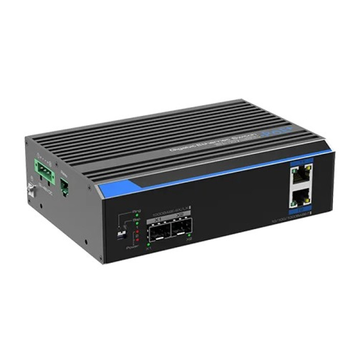 Промисловий 2-портовий некерований комутатор Gigabit+2*SFP (12-48 В) UTEPO UTP7202GE-POE
