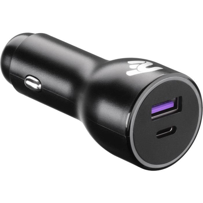 Зарядний пристрій автомобільний 2E Dual USB Car Charger 38W USB-C Black (2E-ACR18PDQC-B)
