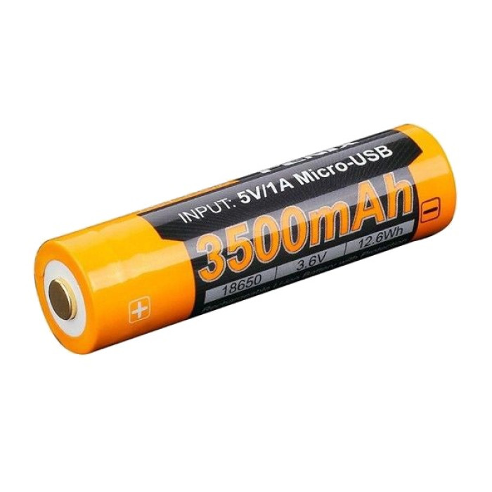 Акумулятор 18650 3500 mAh micro usb зарядка Fenix ARB-L18-3500U