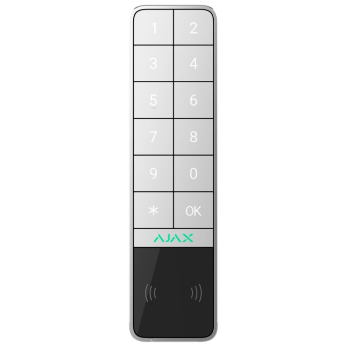 Бездротова клавіатура Ajax KeyPad Outdoor Jeweller (8EU) ASP white