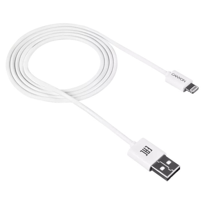 Кабель Canyon CFI1W white (Lightning - USB-A) 1м