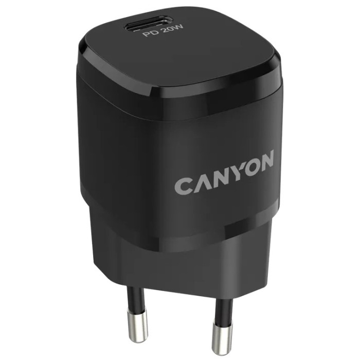 Мережевий зарядний пристрiй Canyon H-08 black (PD 20W)