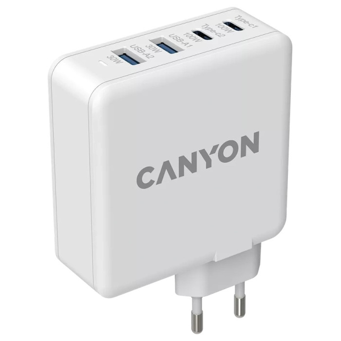 Мережевий зарядний пристрiй Canyon H-65 white (GAN 100W)