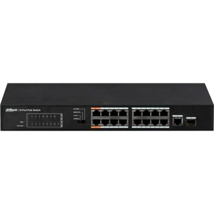 16-портовий некерований POE комутатор Dahua DH-PFS3117-16ET-135