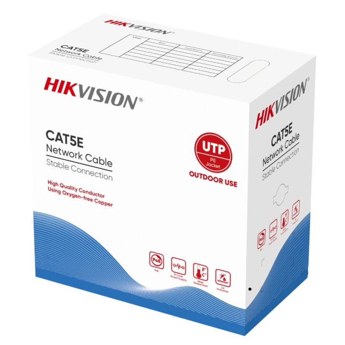 Кабель вита пара (для зовнішньої прокладки) UTP CAT 5E Hikvision DS-1LN5EO-UU/E