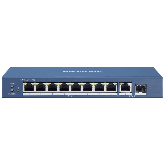 8-портовий гігабітний некерований POE комутатор Hikvision DS-3E0510P-E