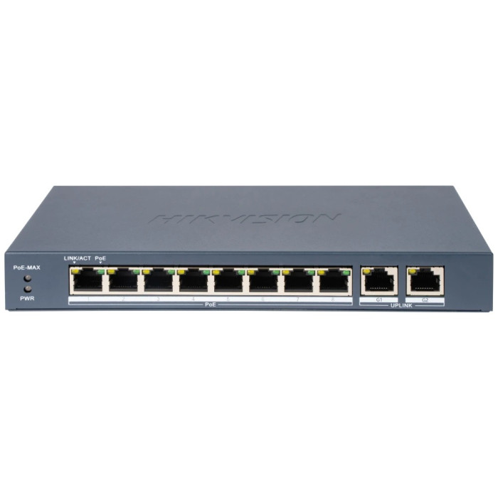 Комутатор 10 портів керований Hikvision DS-3E1310P-EI(B) PoE