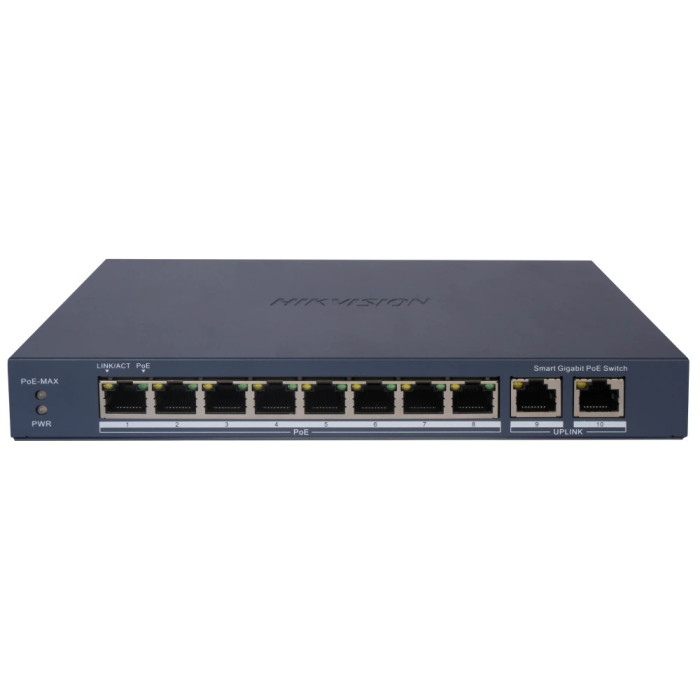 Комутатор 8 портів керований Hikvision DS-3E1510P-EIV2 POE