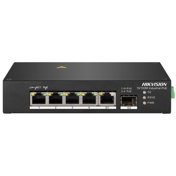 Комутатор 4 порти некерований Hikvision DS-3T0306HP без БЖ