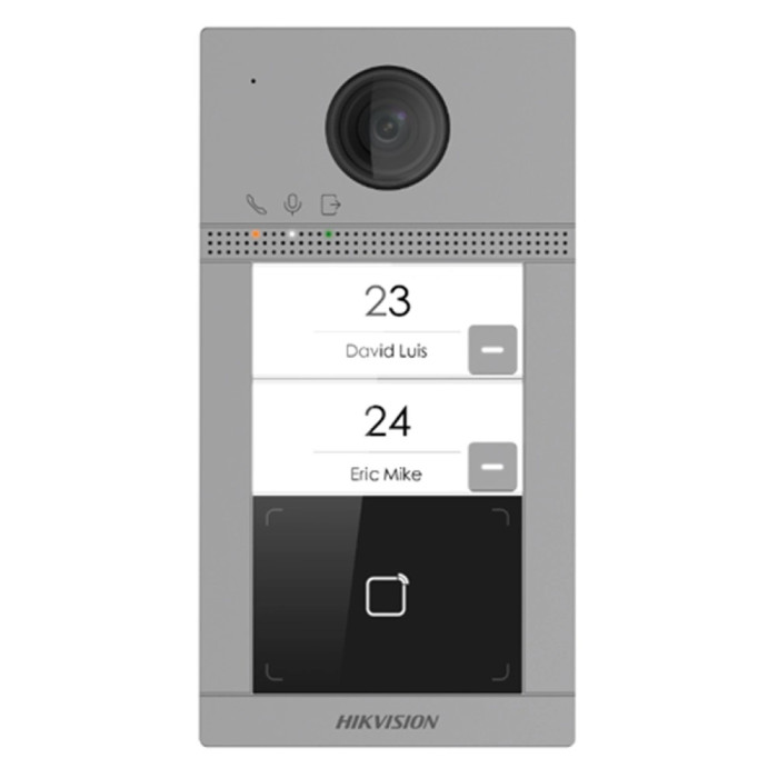 2 Мп IP виклична панель на 2 абонента з ІЧ підсвічуванням і Wi-Fi Hikvision DS-KV8213-WME1/Flush(B)