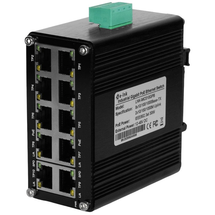 Комутатор 10 портів некерований E-LINK LNK-IMC010GPB