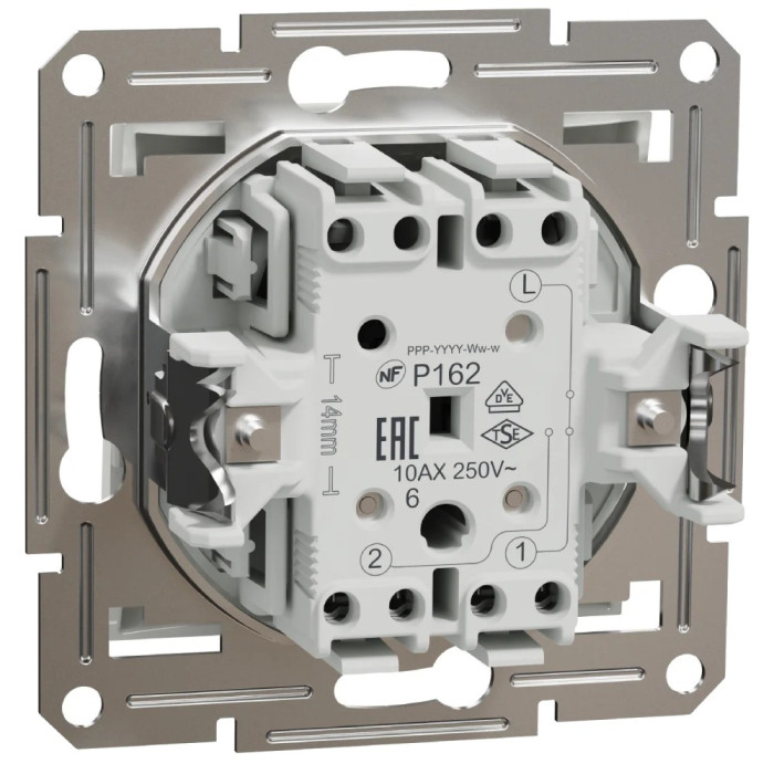 Перемикач прохідний 1-клавішний Schneider Electric EPH0470121 Asfora