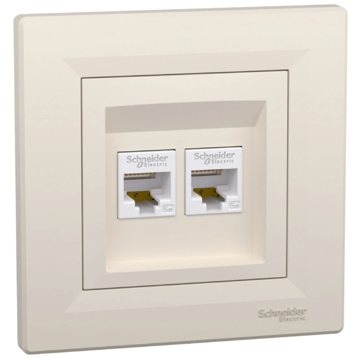 РОЗЕТКА КОМП'ЮТЕРНА RJ45 UTP КАТ. 5Е ПОДВІЙНА Schneider Electric Asfora EPH4400123