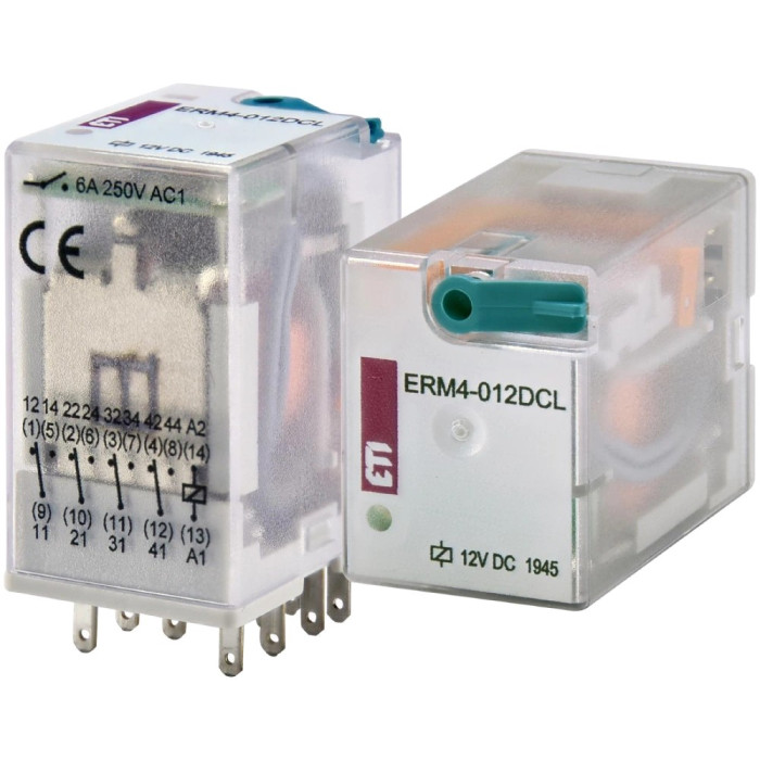 Реле електромеханічне ETI ЕТІ ERM4-012DCL 4p