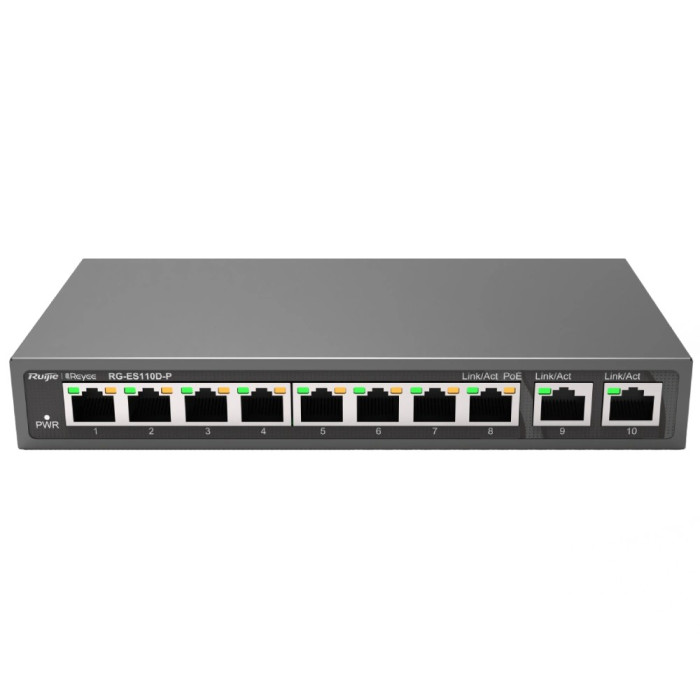 Комутатор 8 портів некерований Ruijie Reyee RG-ES110D-P PoE