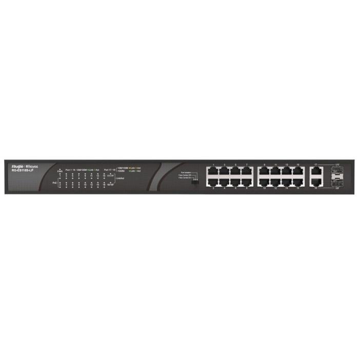 Комутатор 16 портів некерований Ruijie Reyee RG-ES118S-LP PoE