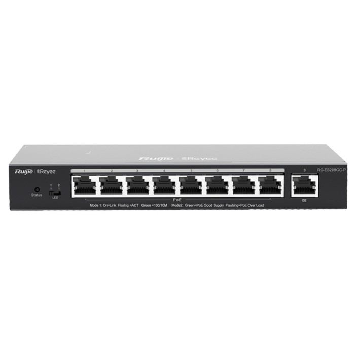 Комутатор 9 портів керований Ruijie RG-ES209GC-P POE