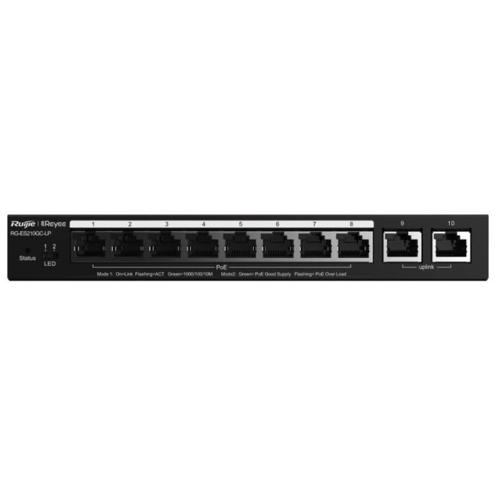 Комутатор 10 портів керований Ruijie Reyee RG-ES210GC-LP PoE